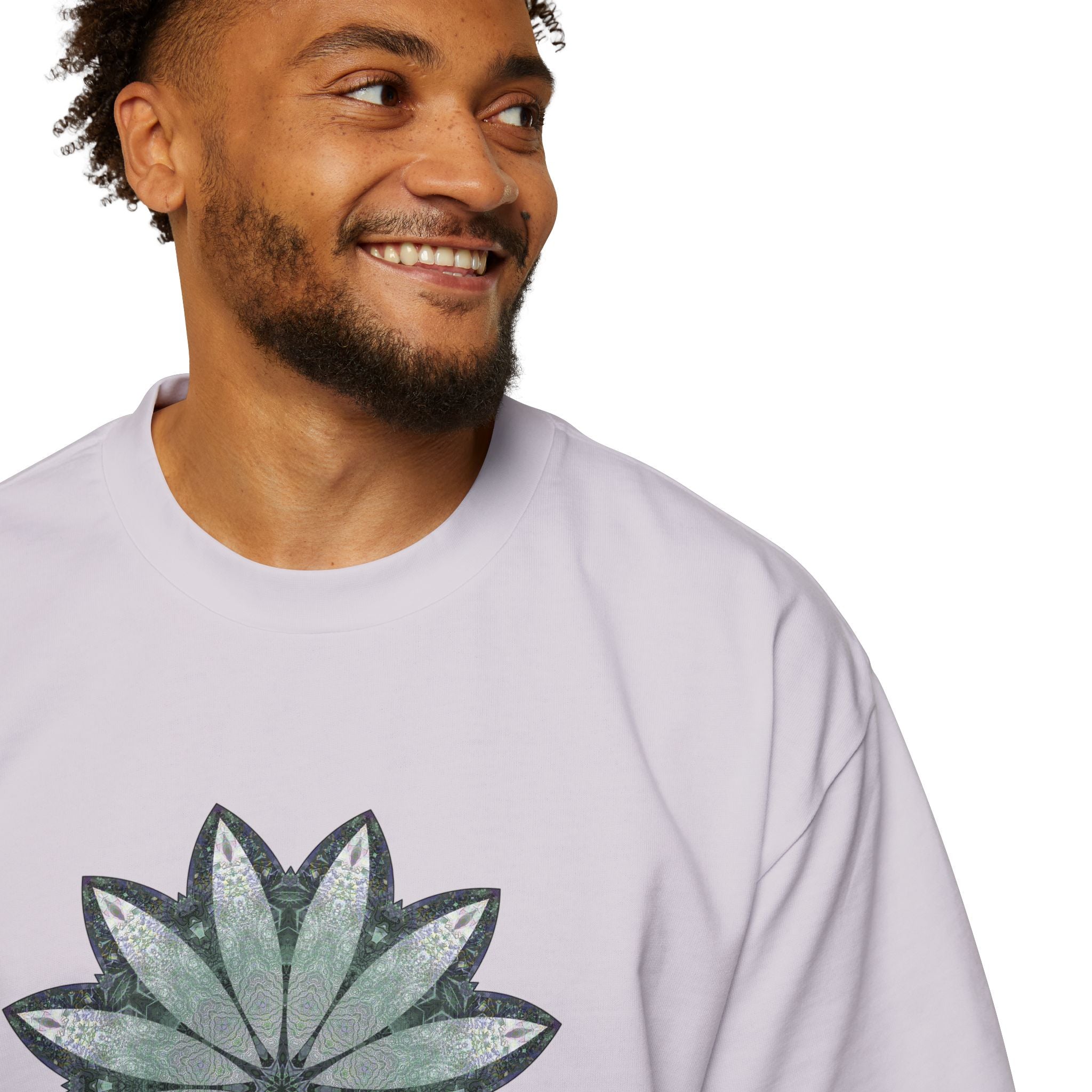 Men's Heavy Oversized Tee - Love Light Mandalas No.22