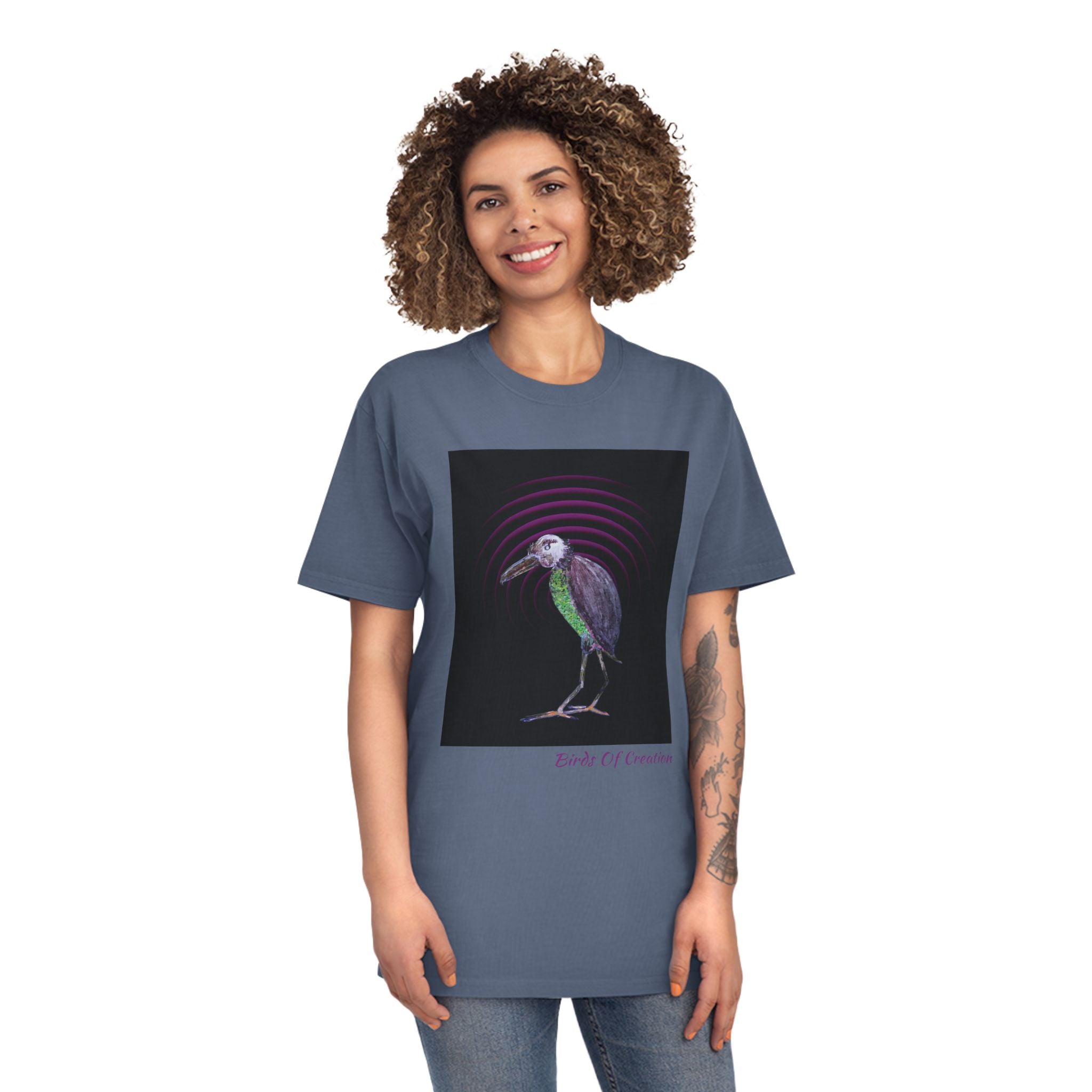 Unisex Faded Shirt - Birds Of Creation No.2b