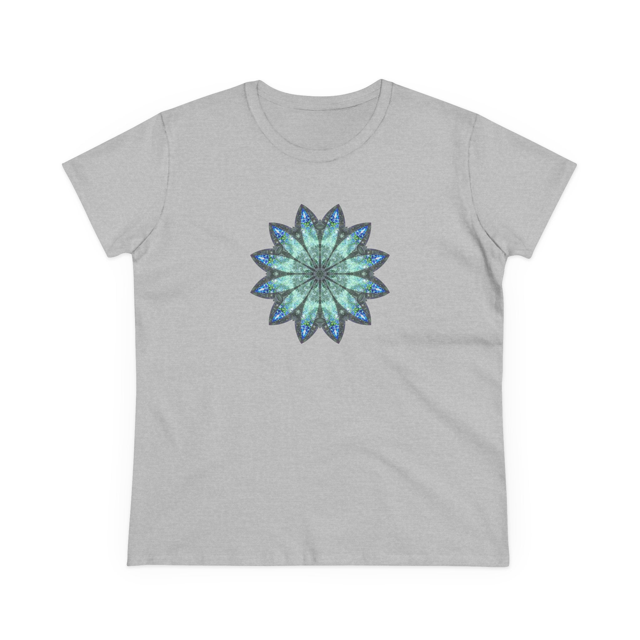 Women's Midweight Cotton Tee - Love Light Mandalas No.20