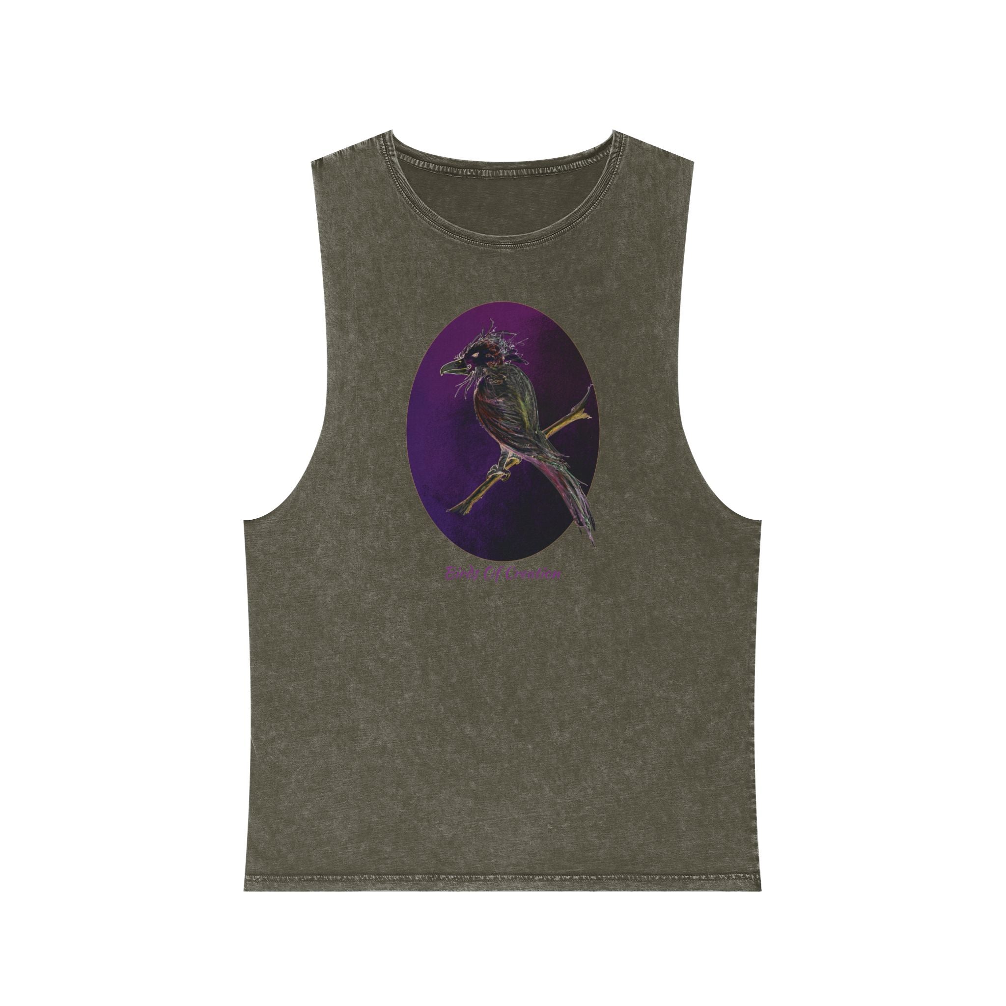 Unisex Stonewash Tank Top - Birds Of Creation No.1a