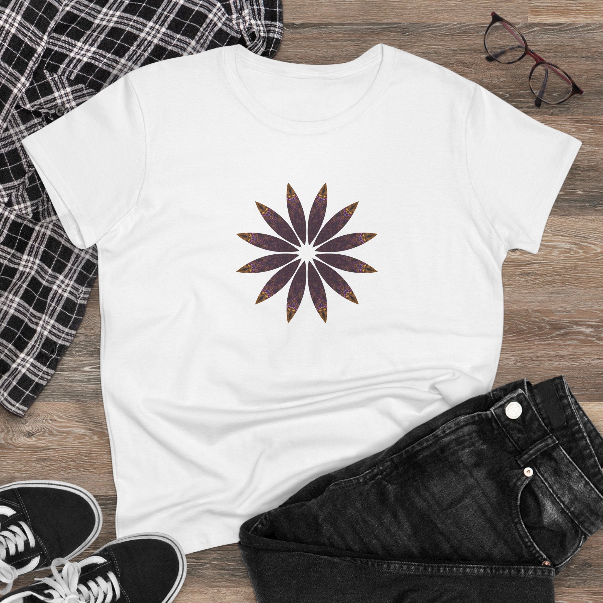 Women's Midweight Cotton Tee - Love Light Mandalas No.2
