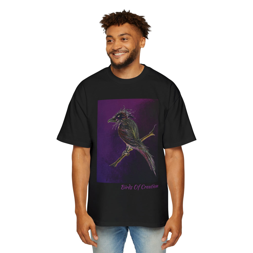 Men's Heavy Oversized Tee - Birds Of Creation No.1