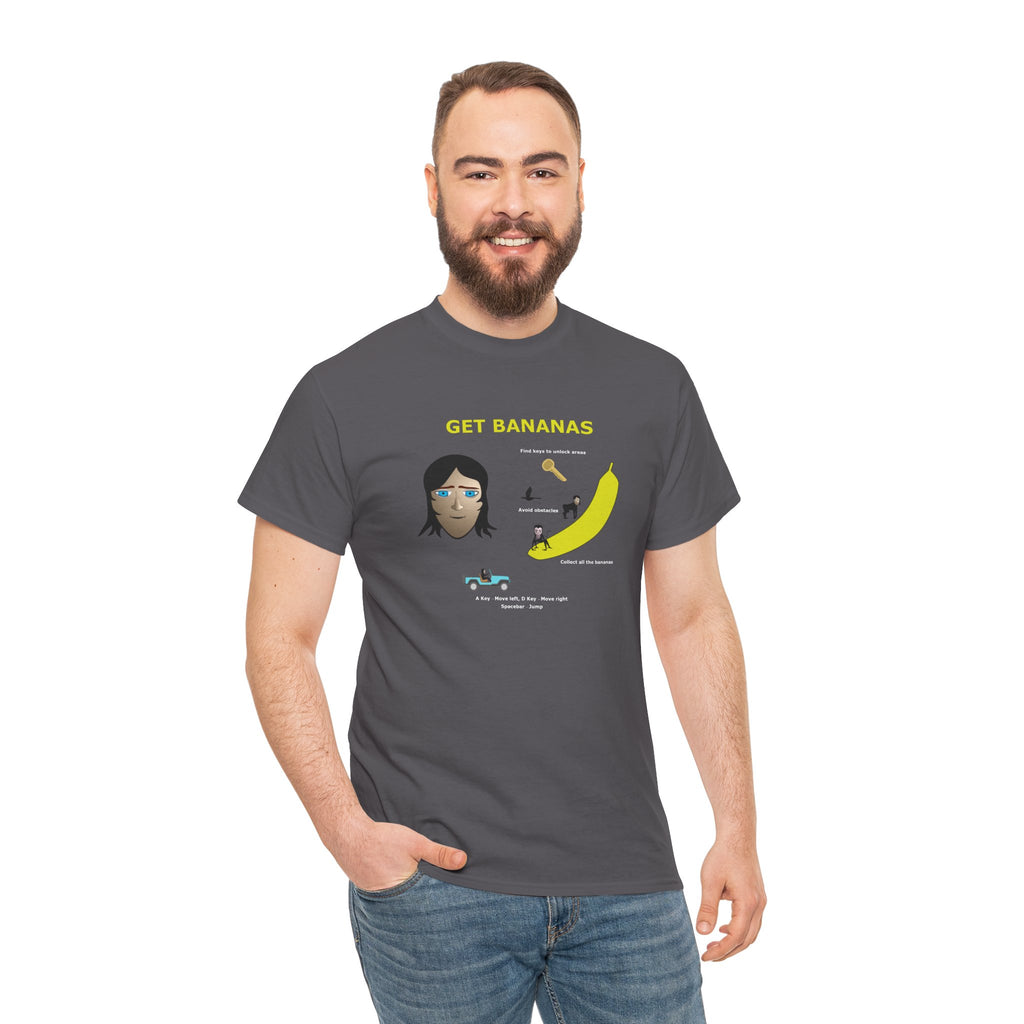 Unisex Heavy Cotton Tee - Monkey Shadows Get Bananas