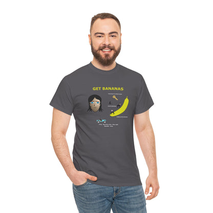Unisex Heavy Cotton Tee - Monkey Shadows Get Bananas