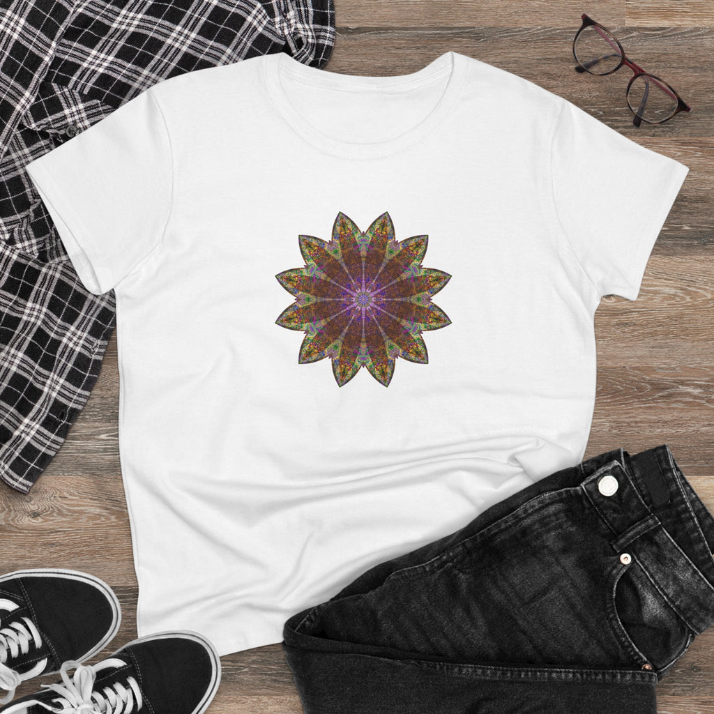 Women's Midweight Cotton Tee - Love Light Mandalas No.13