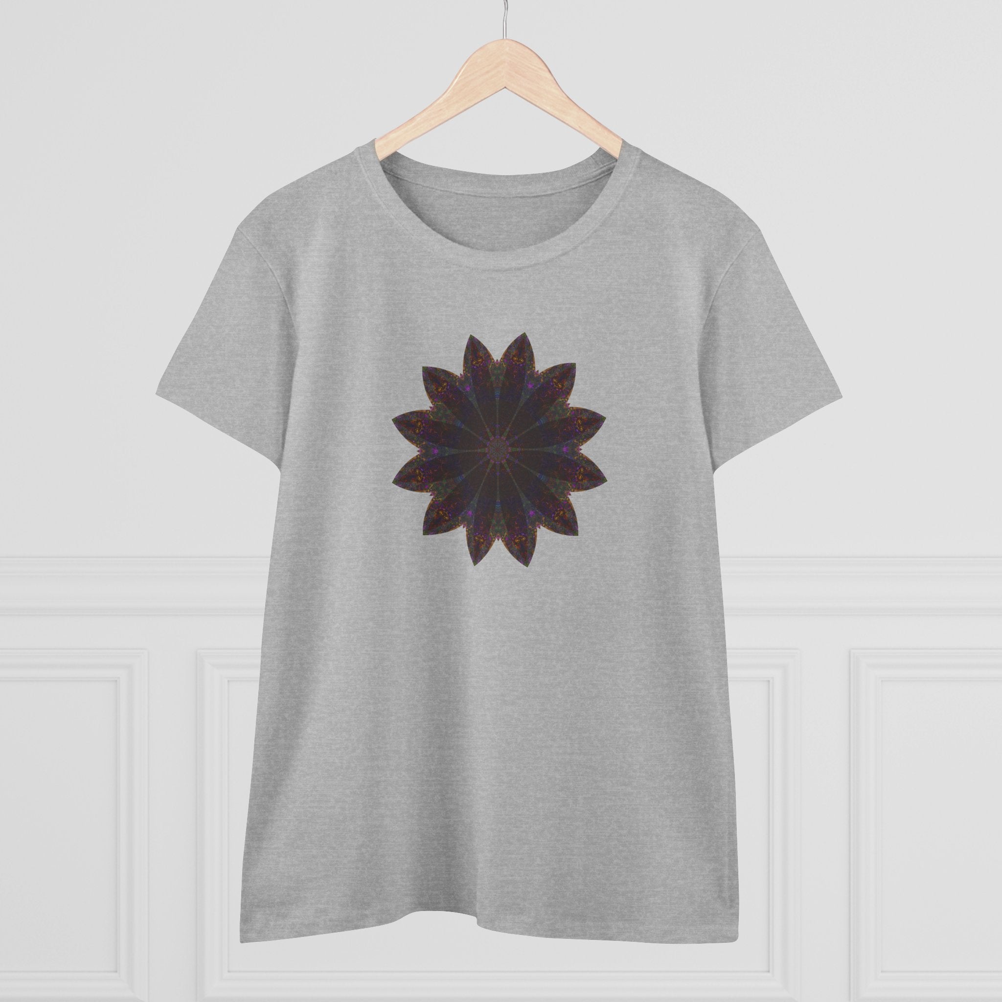 Women's Midweight Cotton Tee - Love Light Mandalas No.10