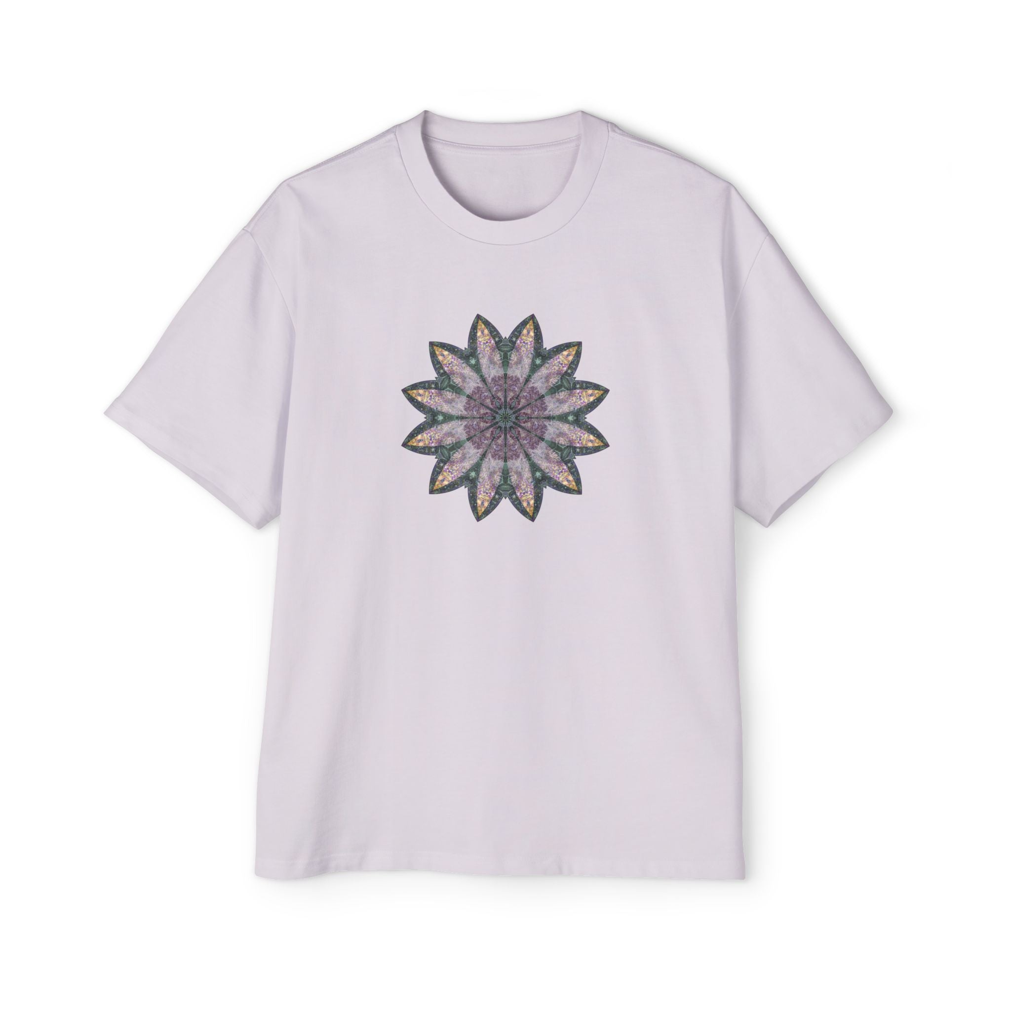 Men's Heavy Oversized Tee - Love Light Mandalas No.21