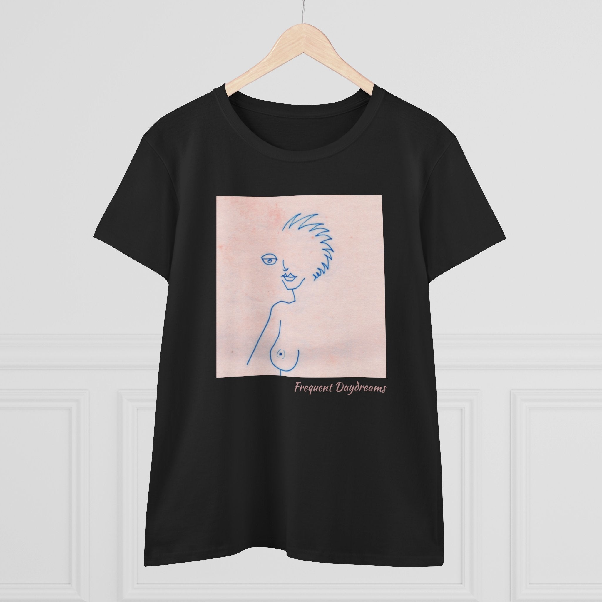 Women's Midweight Cotton Tee - Frequent Daydreams Sketch No.46