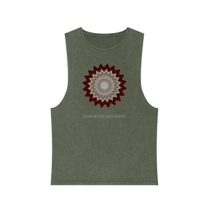 Unisex Stonewash Tank Top - Mycelium Mandalas No.1
