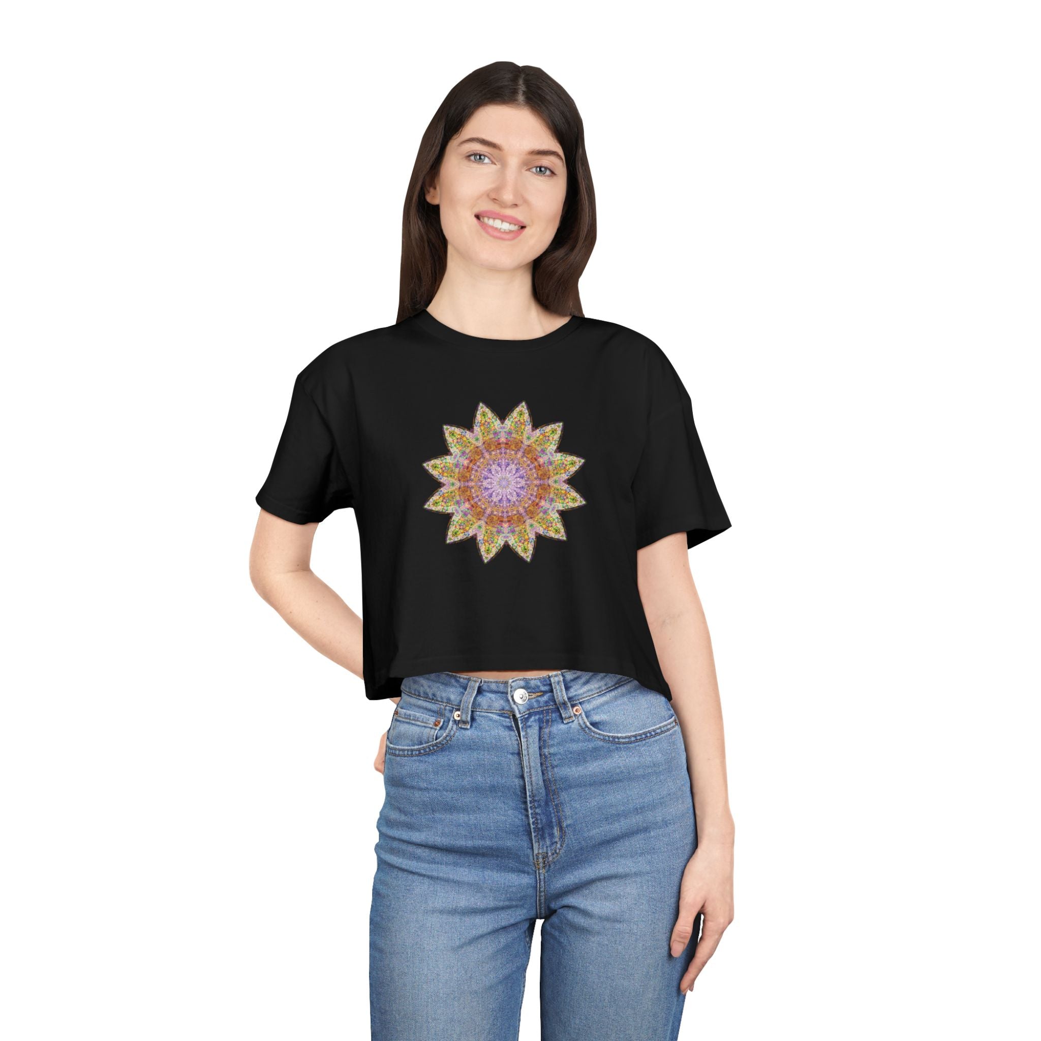 Women's Cropped Tee - Love Light Mandalas No.14