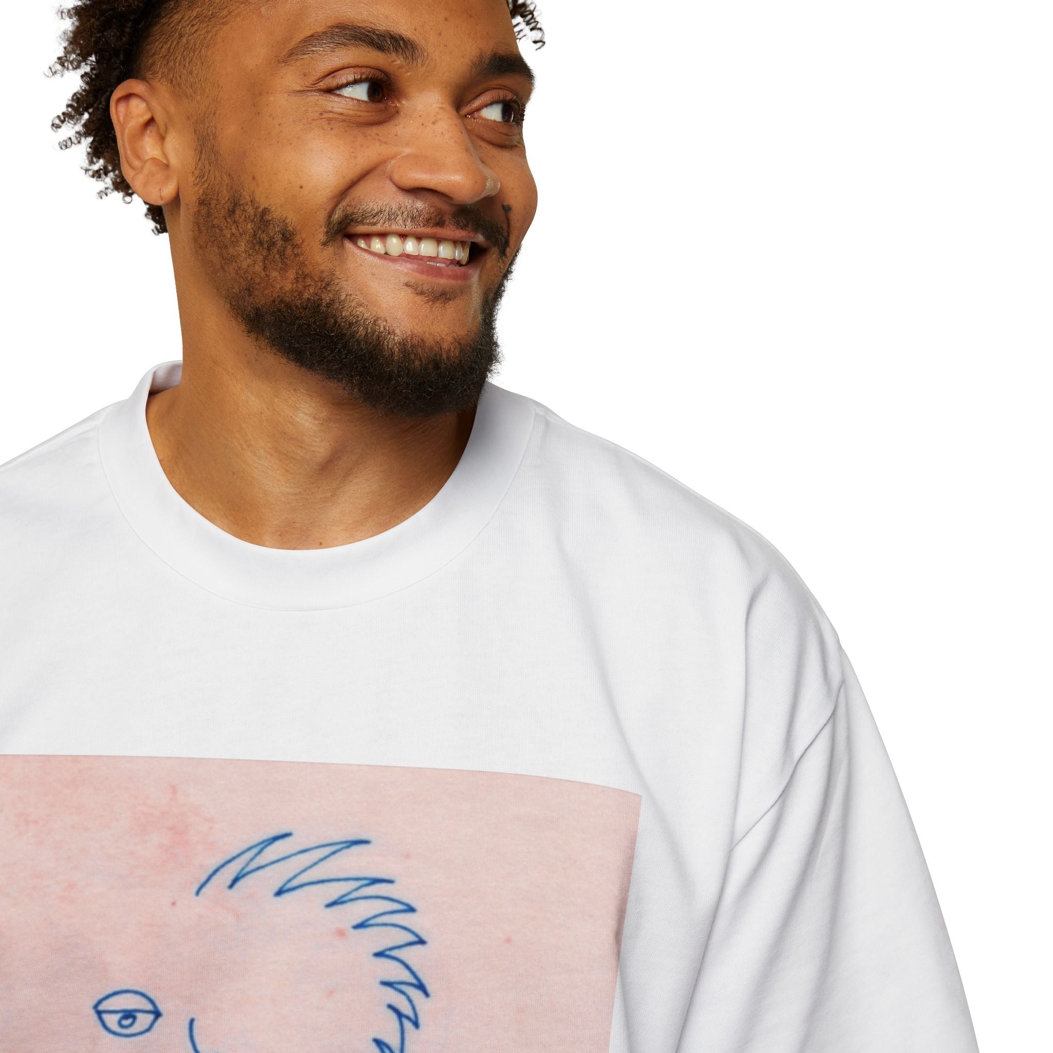 Men's Heavy Oversized Tee - Frequent Daydreams Sketch No.46