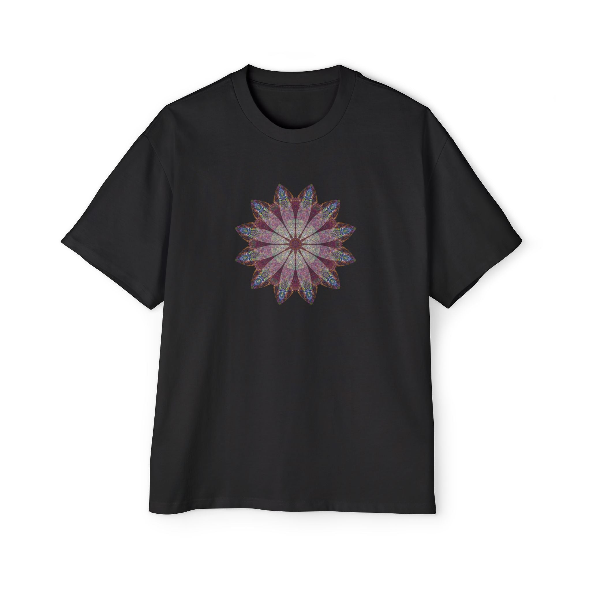 Men's Heavy Oversized Tee - Love Light Mandalas No.9