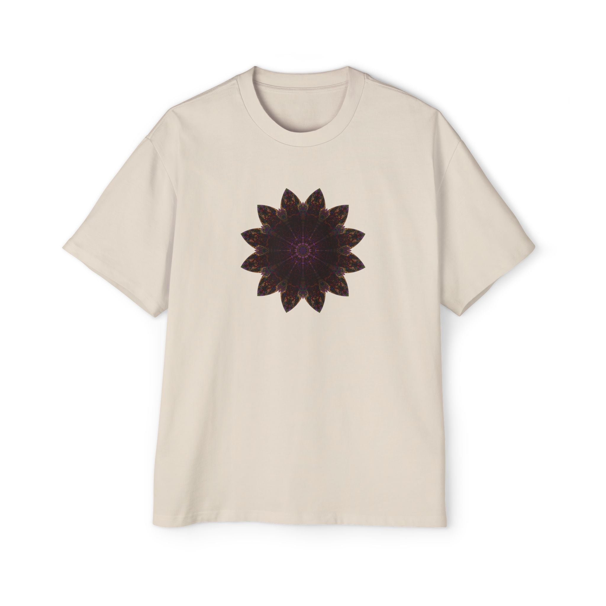 Men's Heavy Oversized Tee - Love Light Mandalas No.12