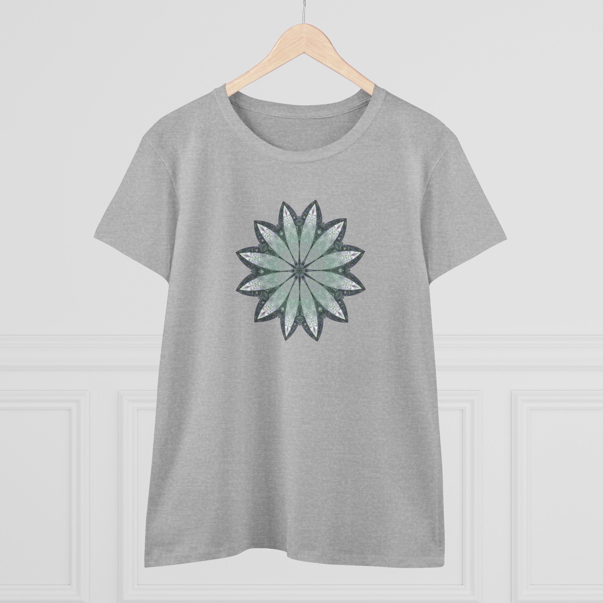 Women's Midweight Cotton Tee - Love Light Mandalas No.22