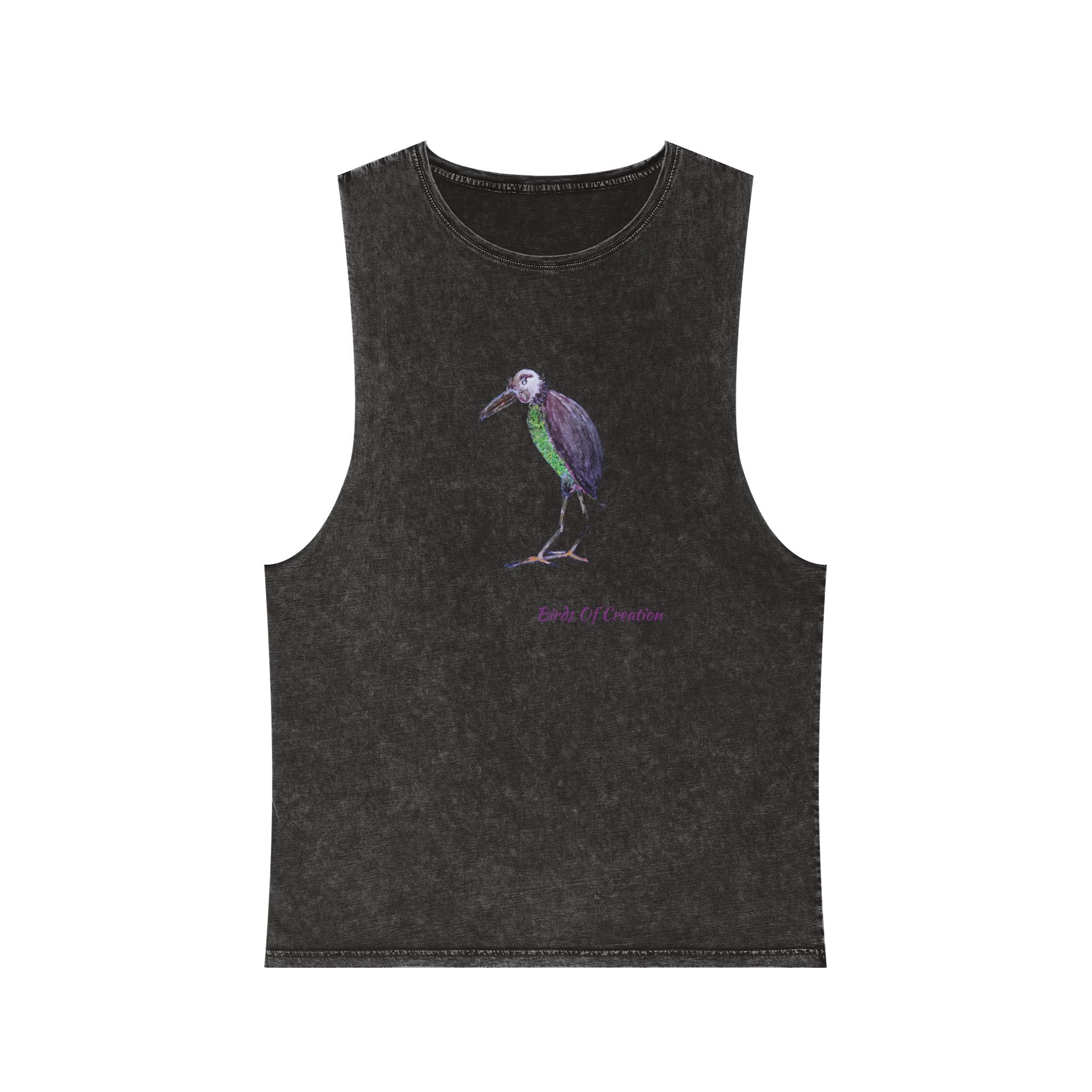 Unisex Stonewash Tank Top - Birds Of Creation No.2
