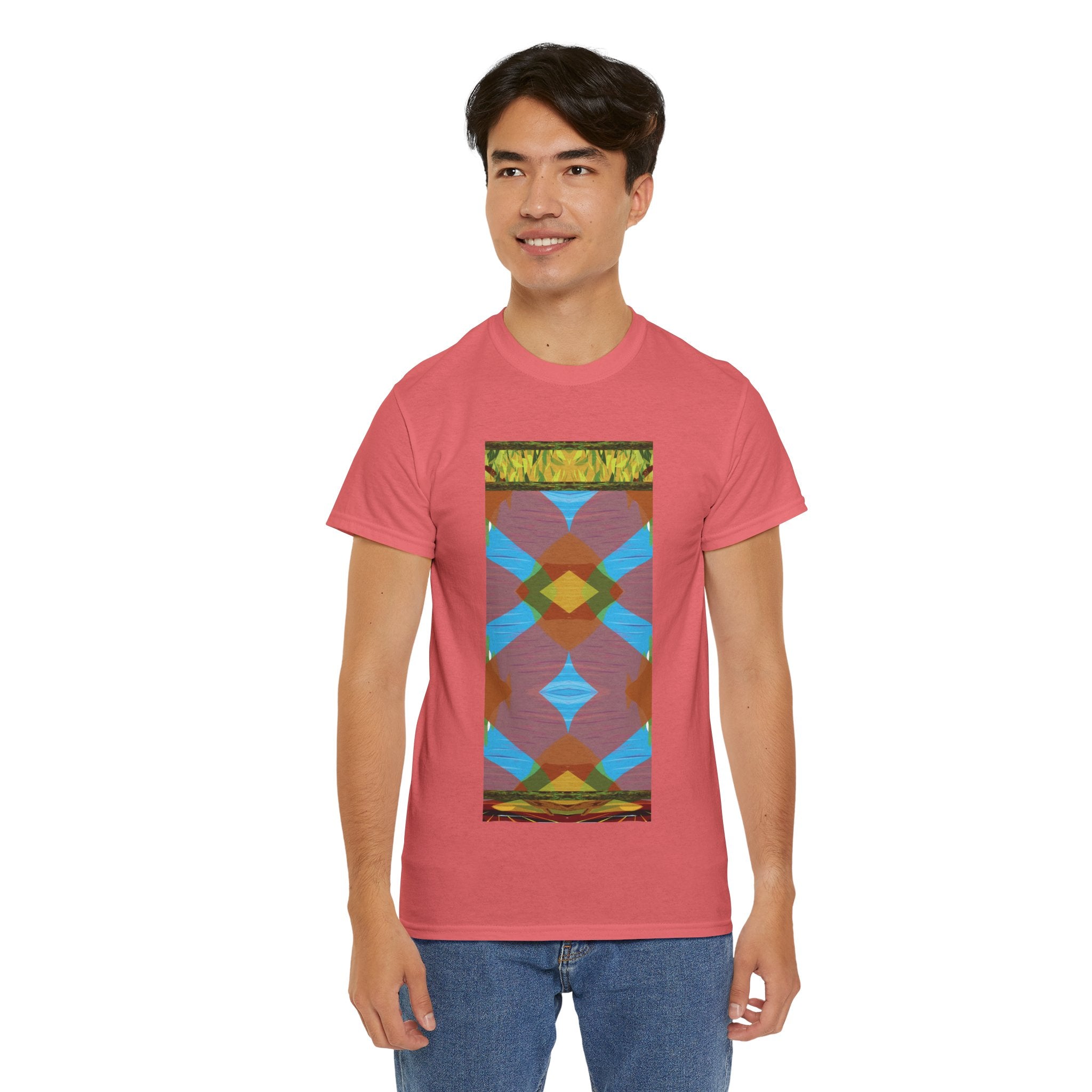 Unisex Heavy Cotton Tee - The Traveller Series (Abstract Autumn)