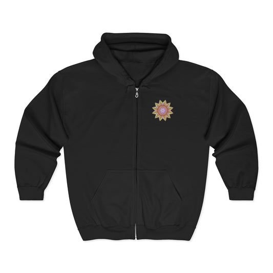 Unisex Heavy Blend™ Full Zip Hooded Sweatshirt - Love Light Mandalas No.14