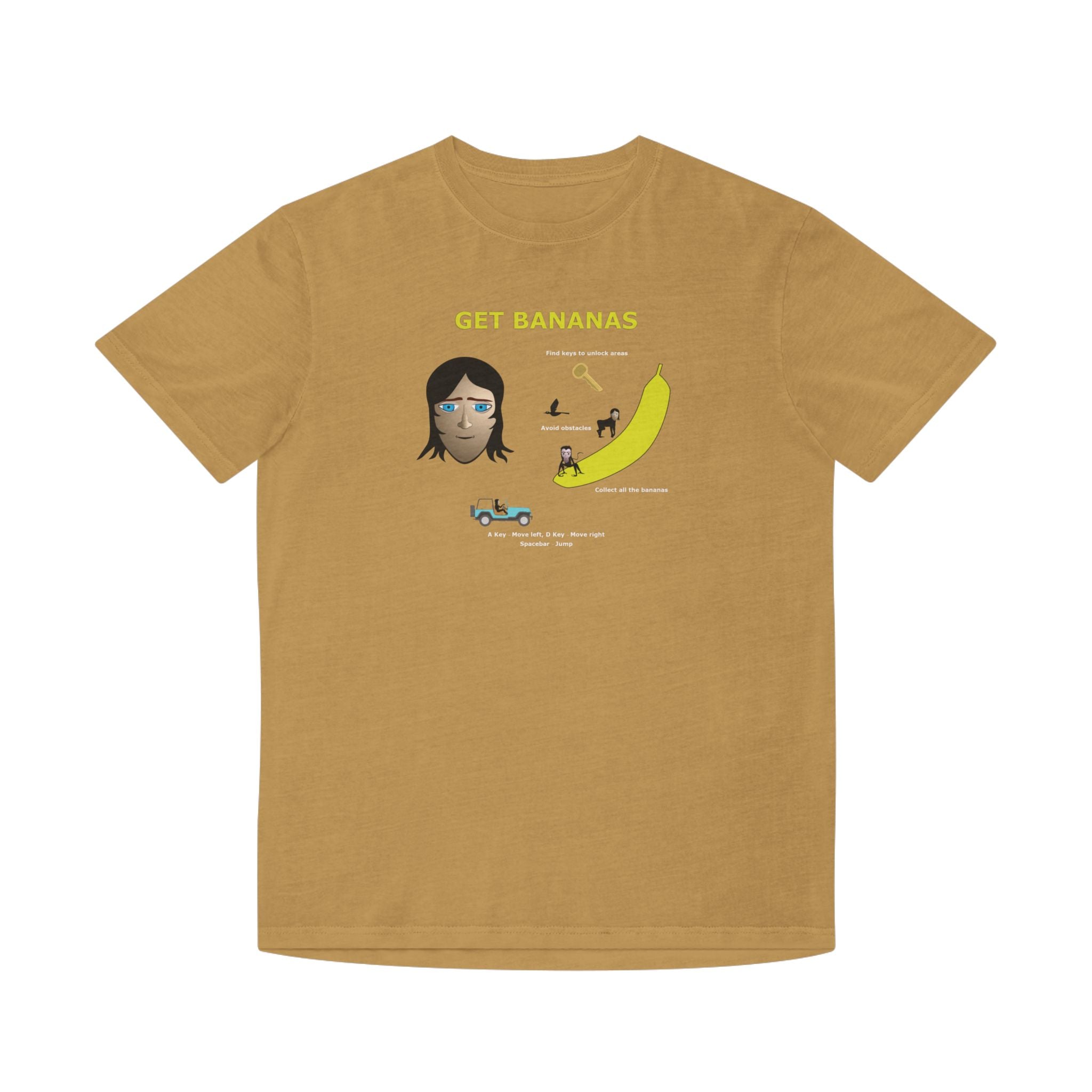 Unisex Faded Shirt - Monkey Shadows Get Bananas