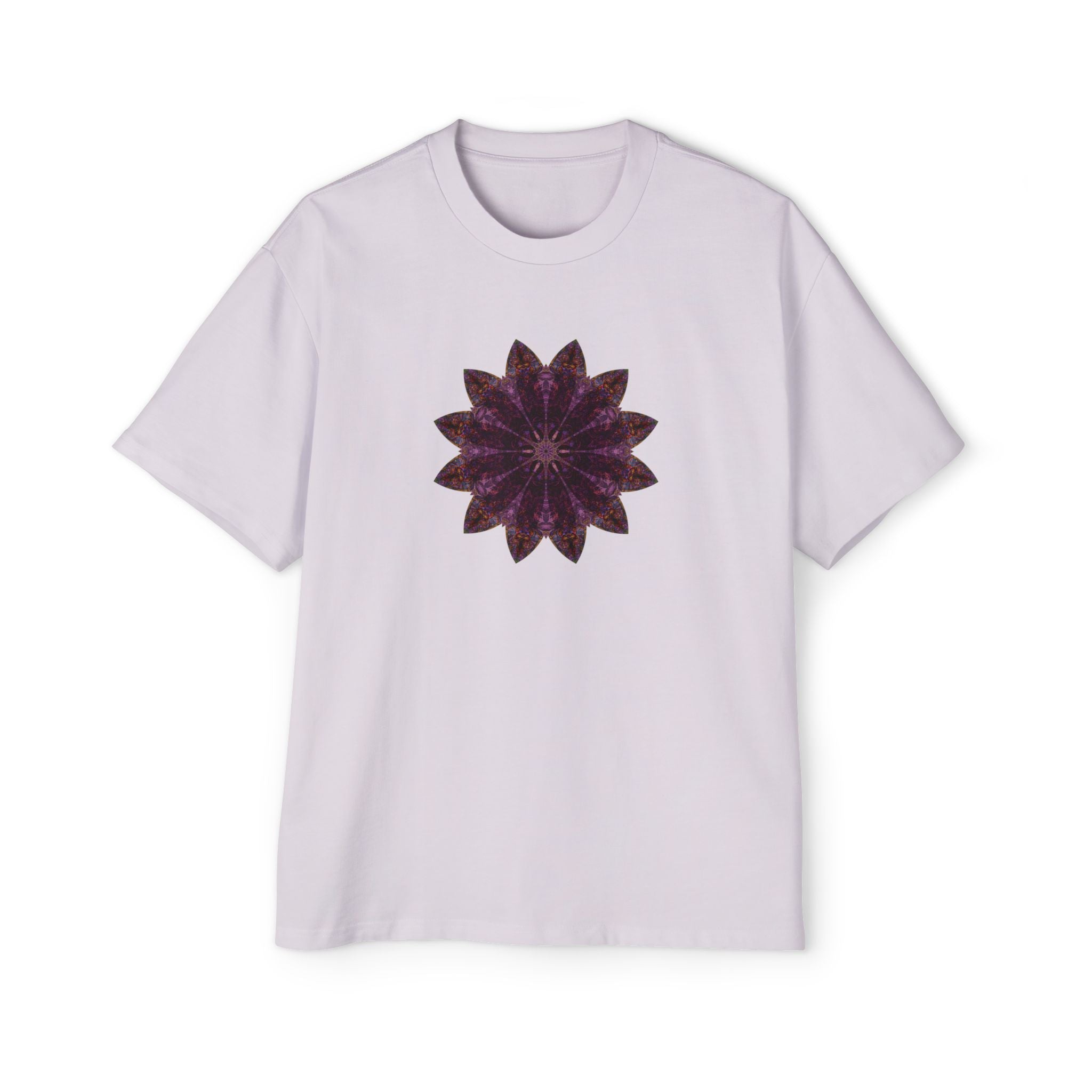 Men's Heavy Oversized Tee - Love Light Mandalas No.15