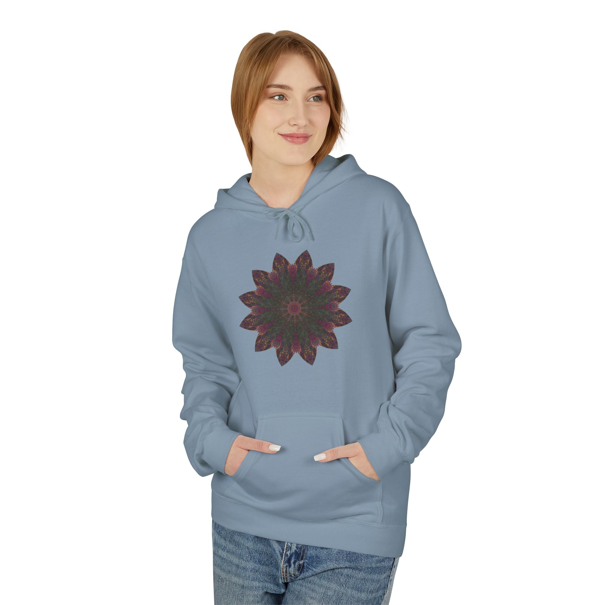 Unisex Midweight Softstyle Fleece Hoodie - Love Light Mandalas No.7