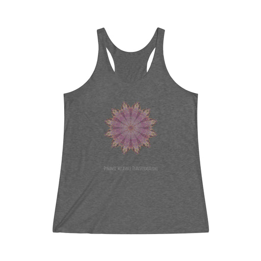Women's Tri-Blend Racerback Tank - Love Light Mandalas No.6