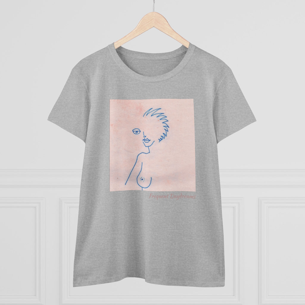 Women's Midweight Cotton Tee - Frequent Daydreams Sketch No.46