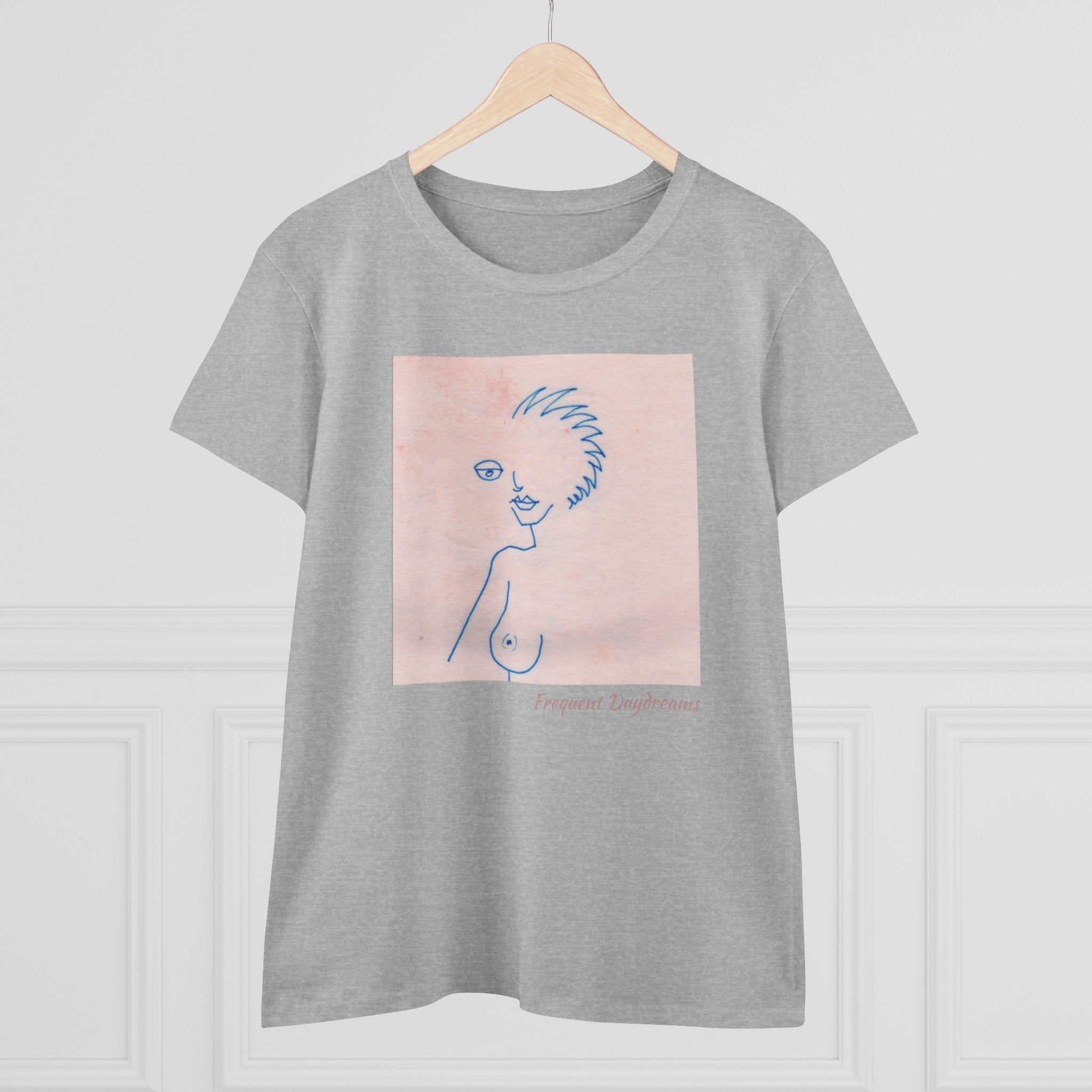 Women's Midweight Cotton Tee - Frequent Daydreams Sketch No.46