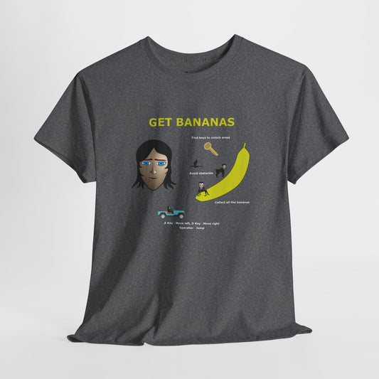 Unisex Heavy Cotton Tee - Monkey Shadows Get Bananas
