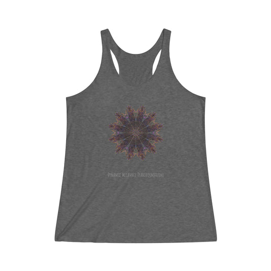 Women's Tri-Blend Racerback Tank - Love Light Mandalas No.10