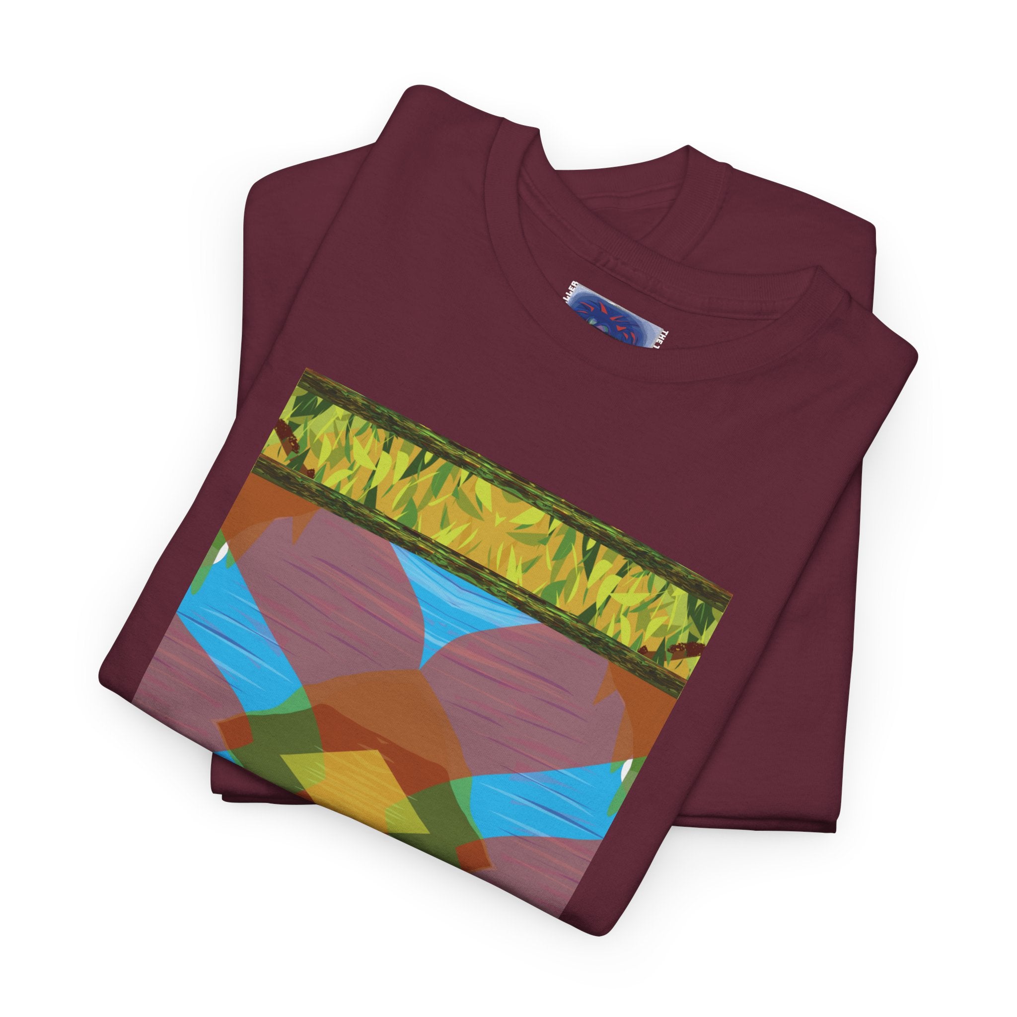 Unisex Heavy Cotton Tee - The Traveller Series (Abstract Autumn)