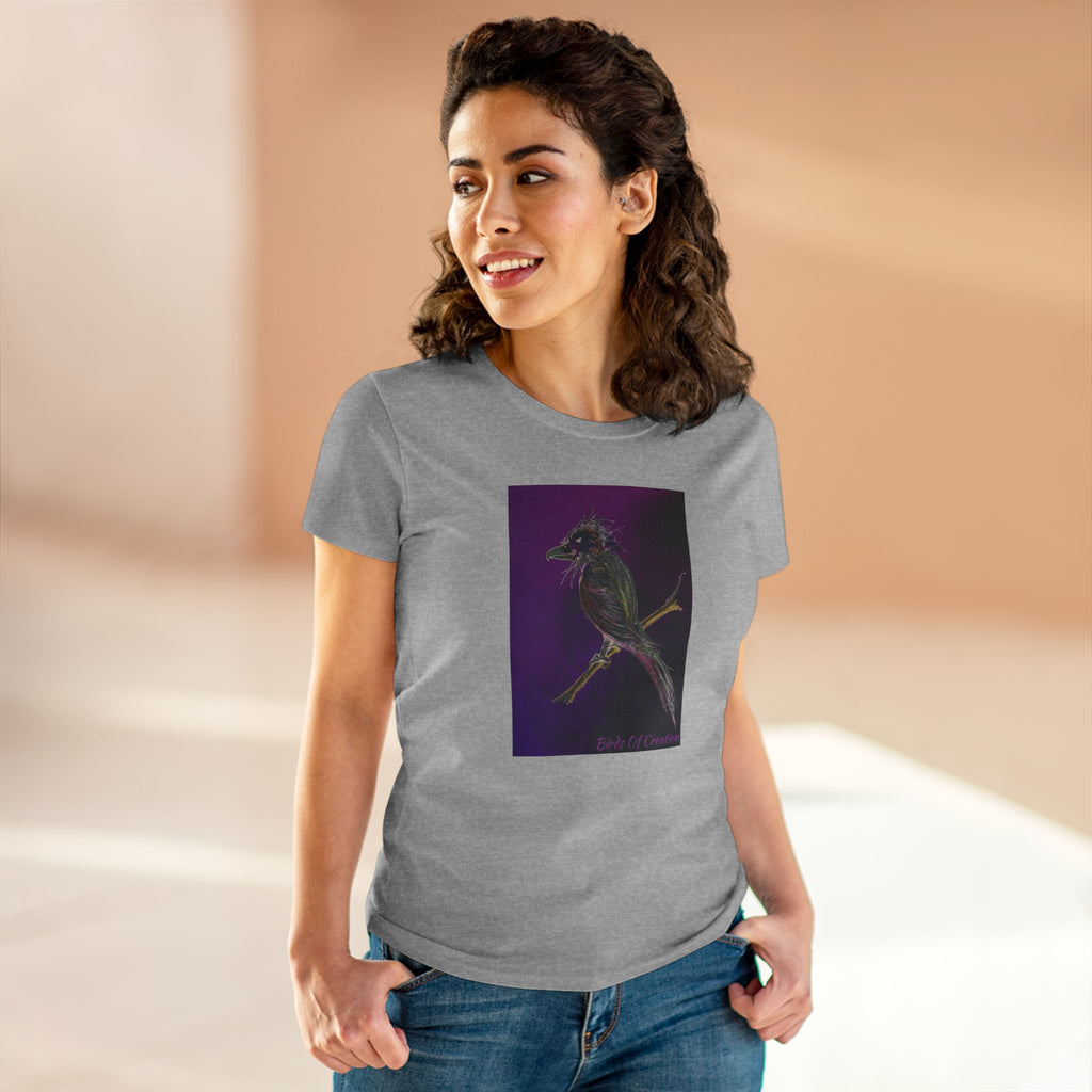 Women's Midweight Cotton Tee - Birds Of Creation No.1