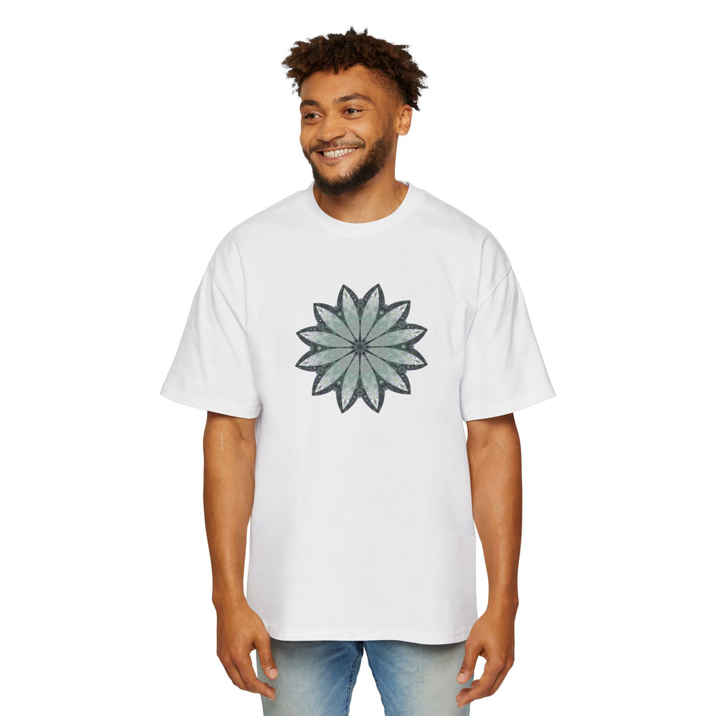 Men's Heavy Oversized Tee - Love Light Mandalas No.22
