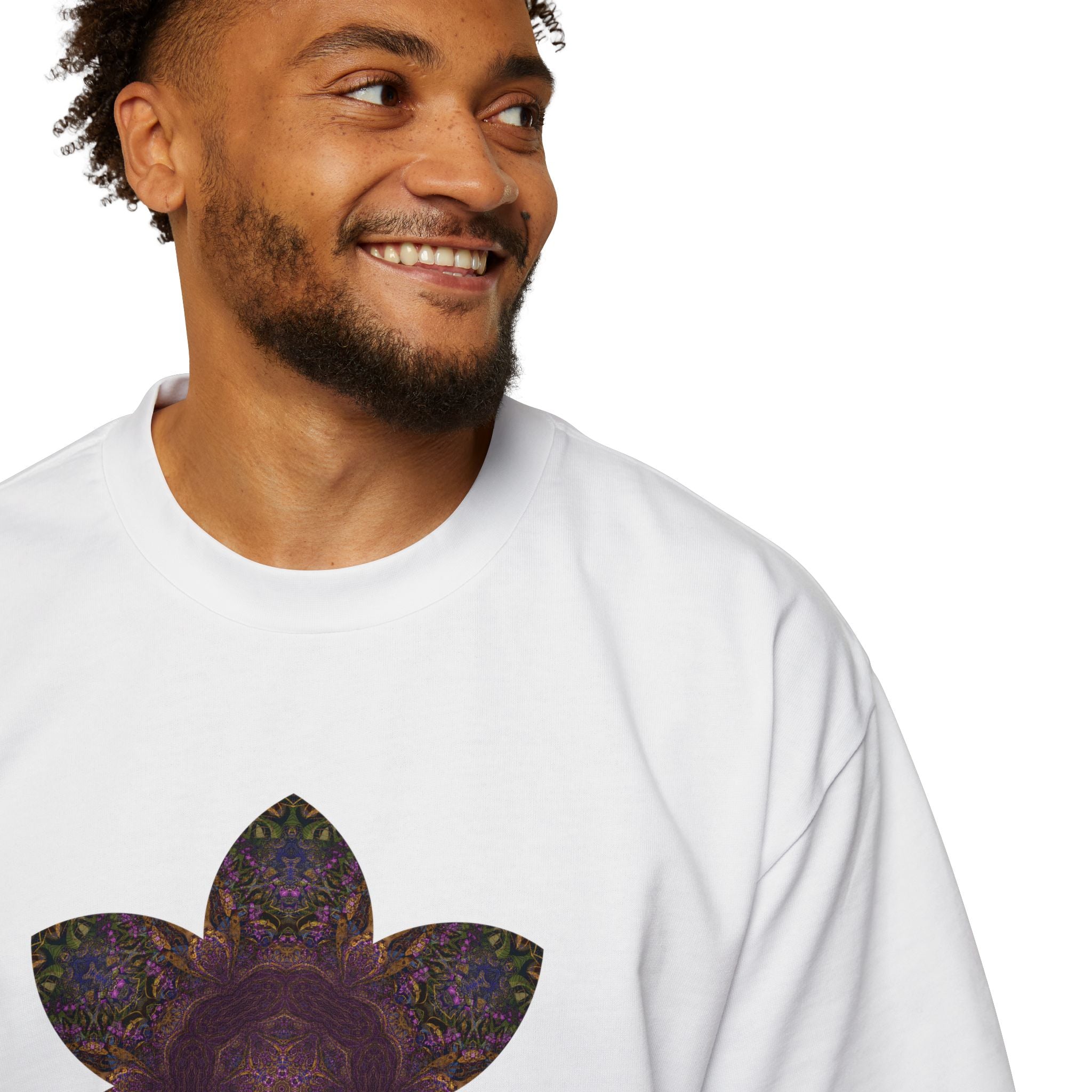 Men's Heavy Oversized Tee - Love Light Mandalas No.3