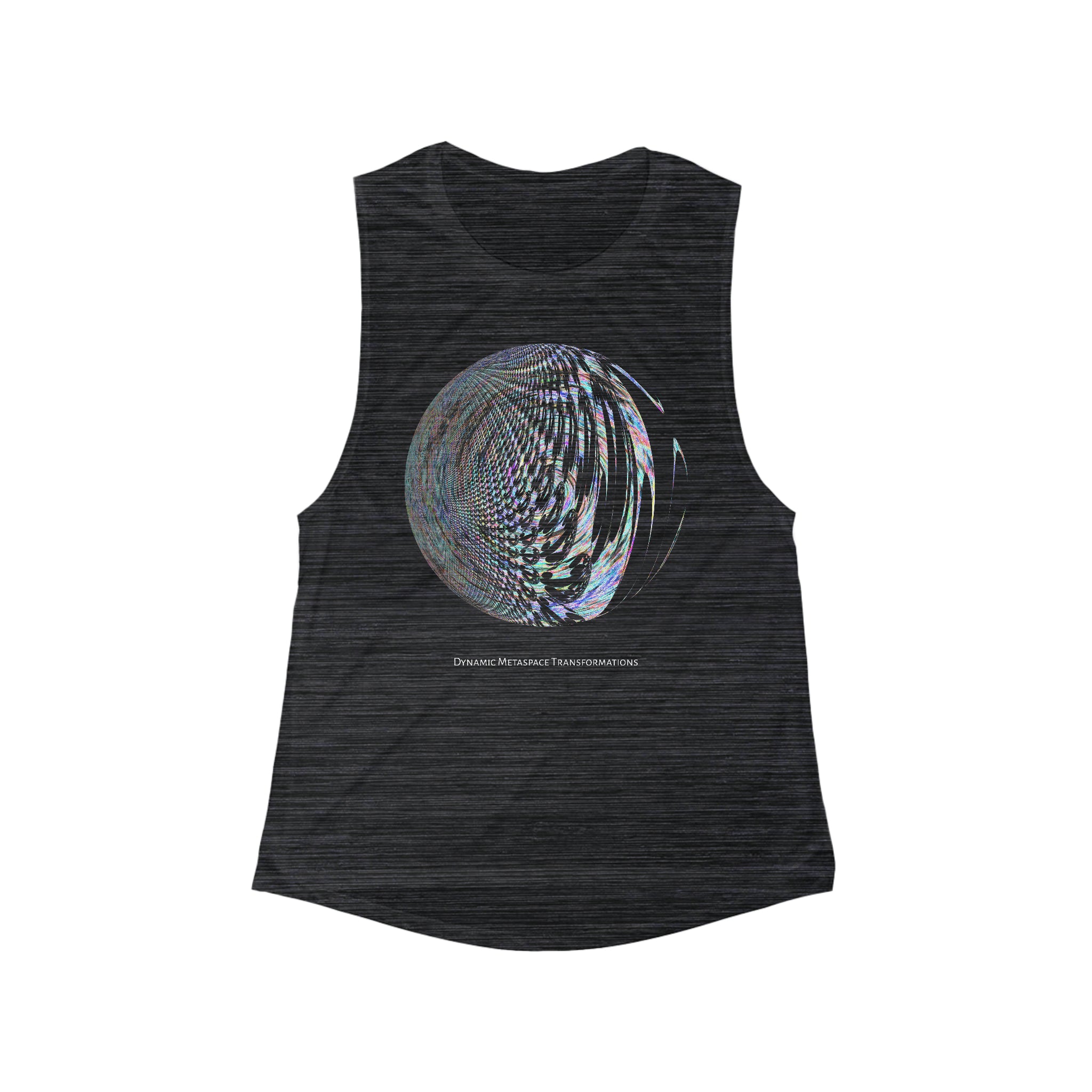 Women's Flowy Scoop Muscle Tank - Fractal Moon No.2