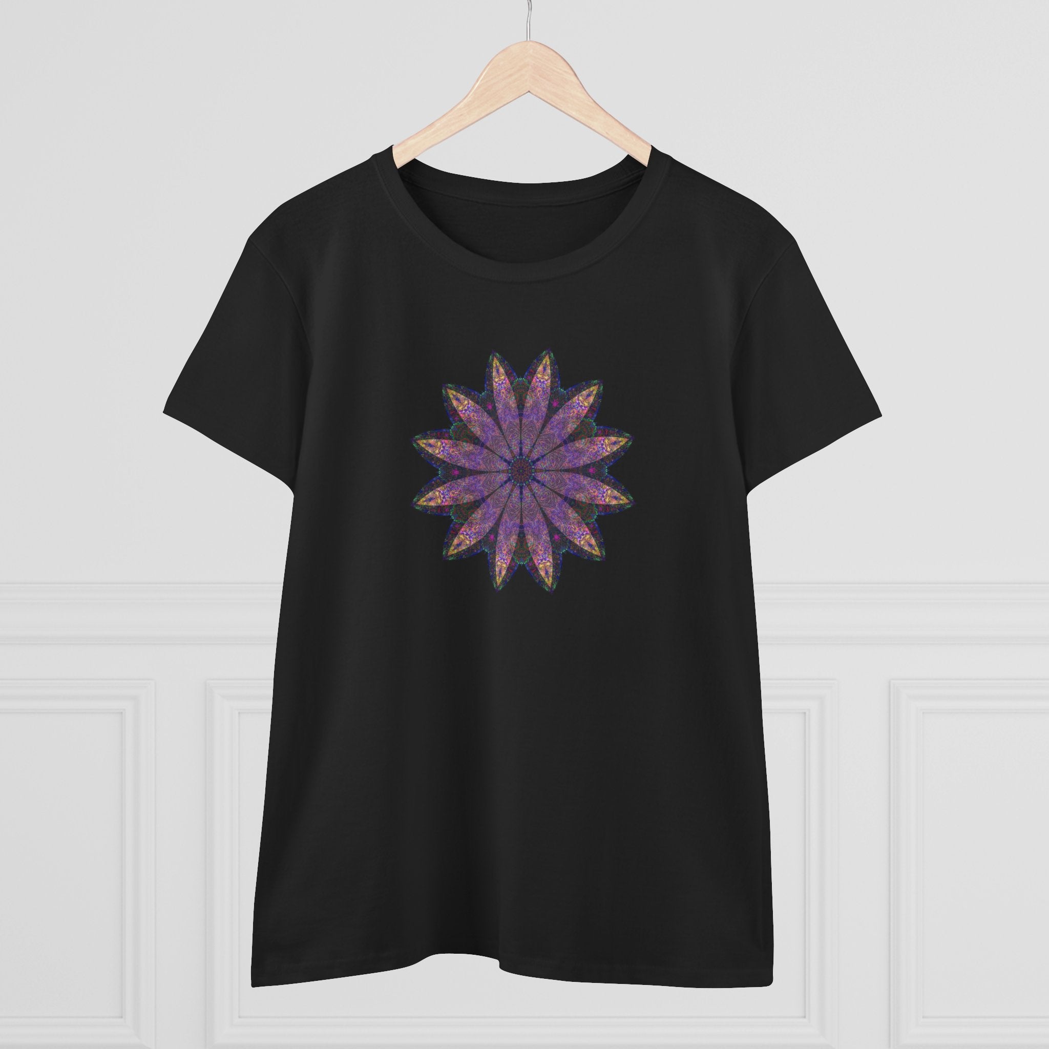 Women's Midweight Cotton Tee - Love Light Mandalas No.24