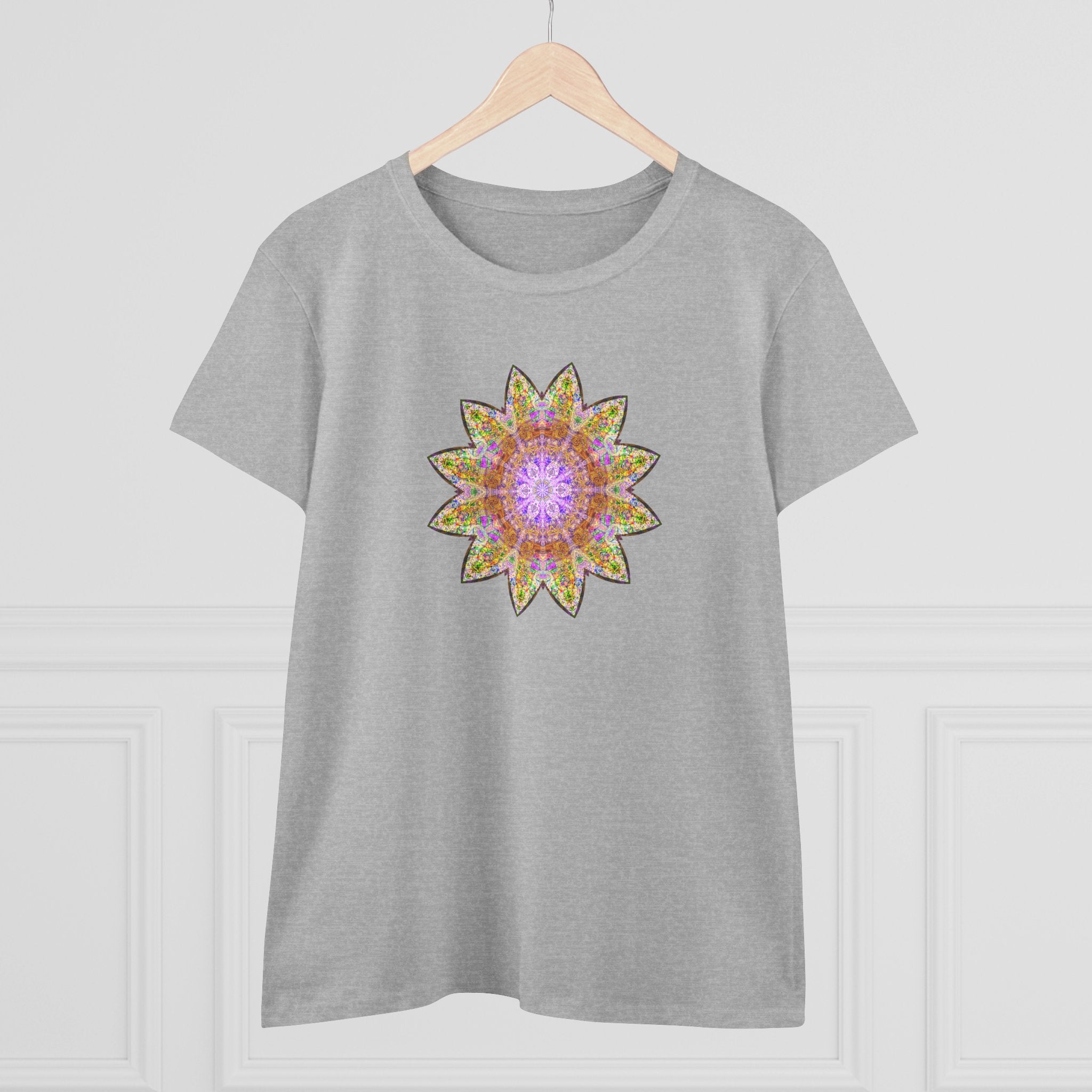 Women's Midweight Cotton Tee - Love Light Mandalas No.14