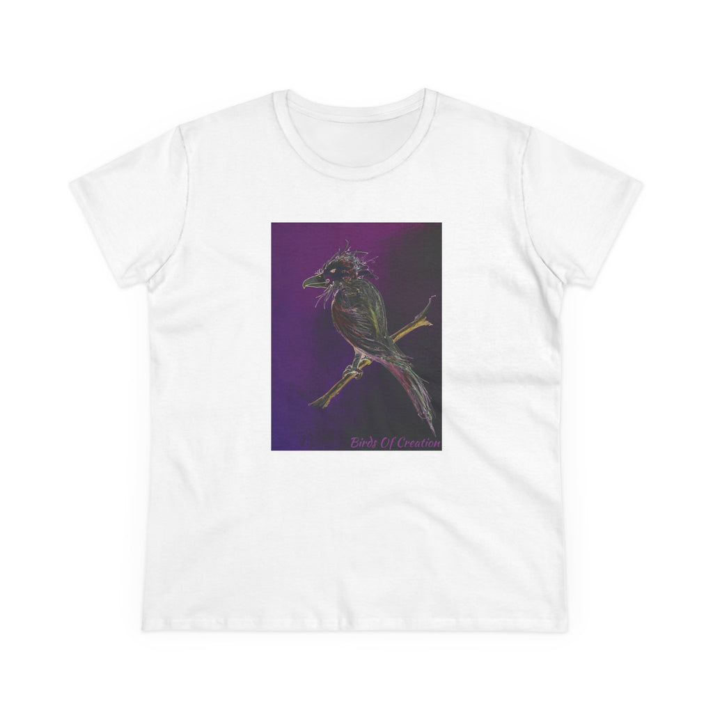 Women's Midweight Cotton Tee - Birds Of Creation No.1
