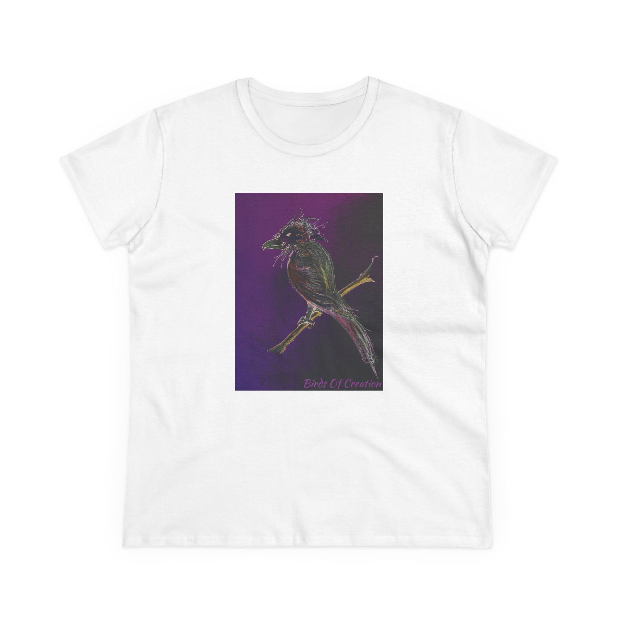 Women's Midweight Cotton Tee - Birds Of Creation No.1