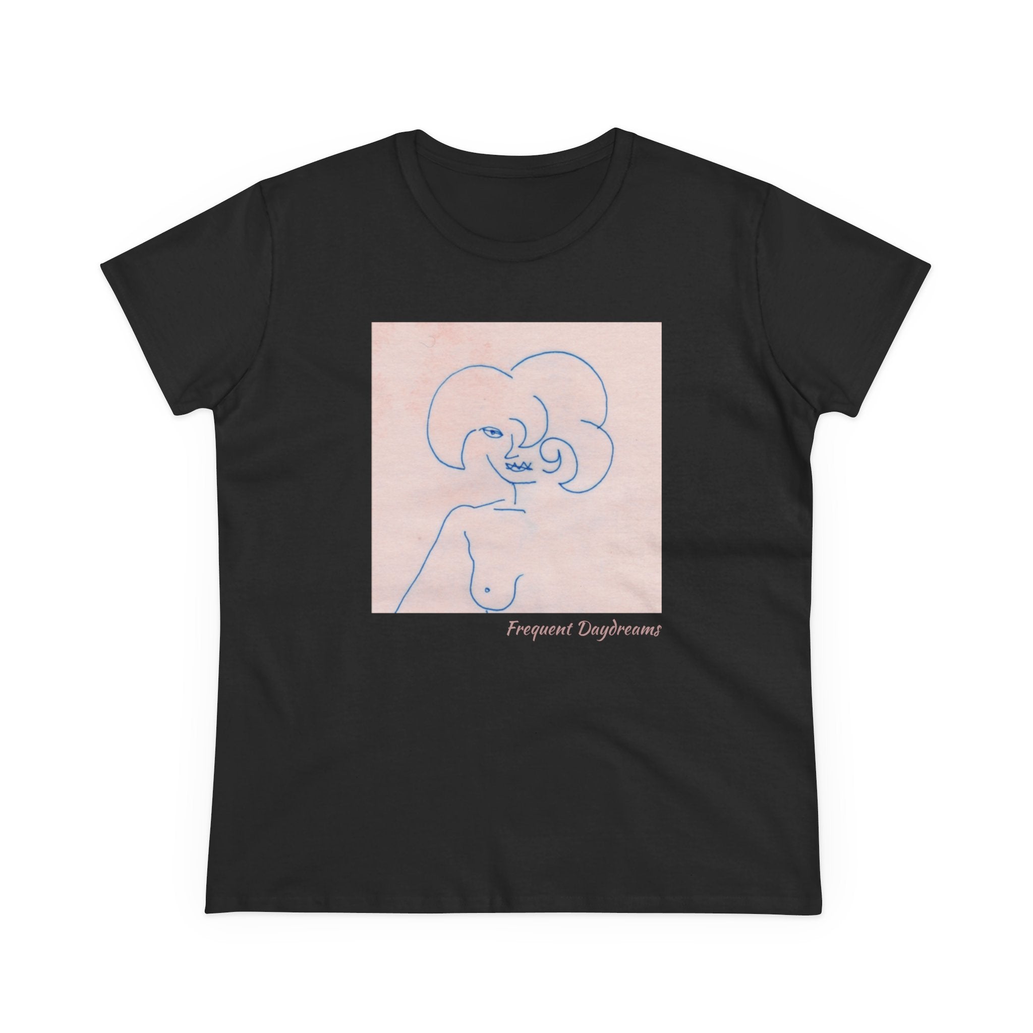 Women's Midweight Cotton Tee - Frequent Daydreams Sketch No.45
