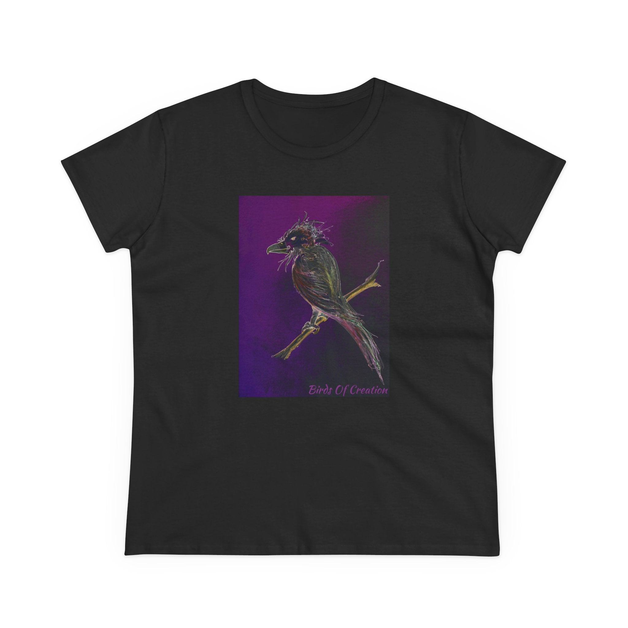 Women's Midweight Cotton Tee - Birds Of Creation No.1
