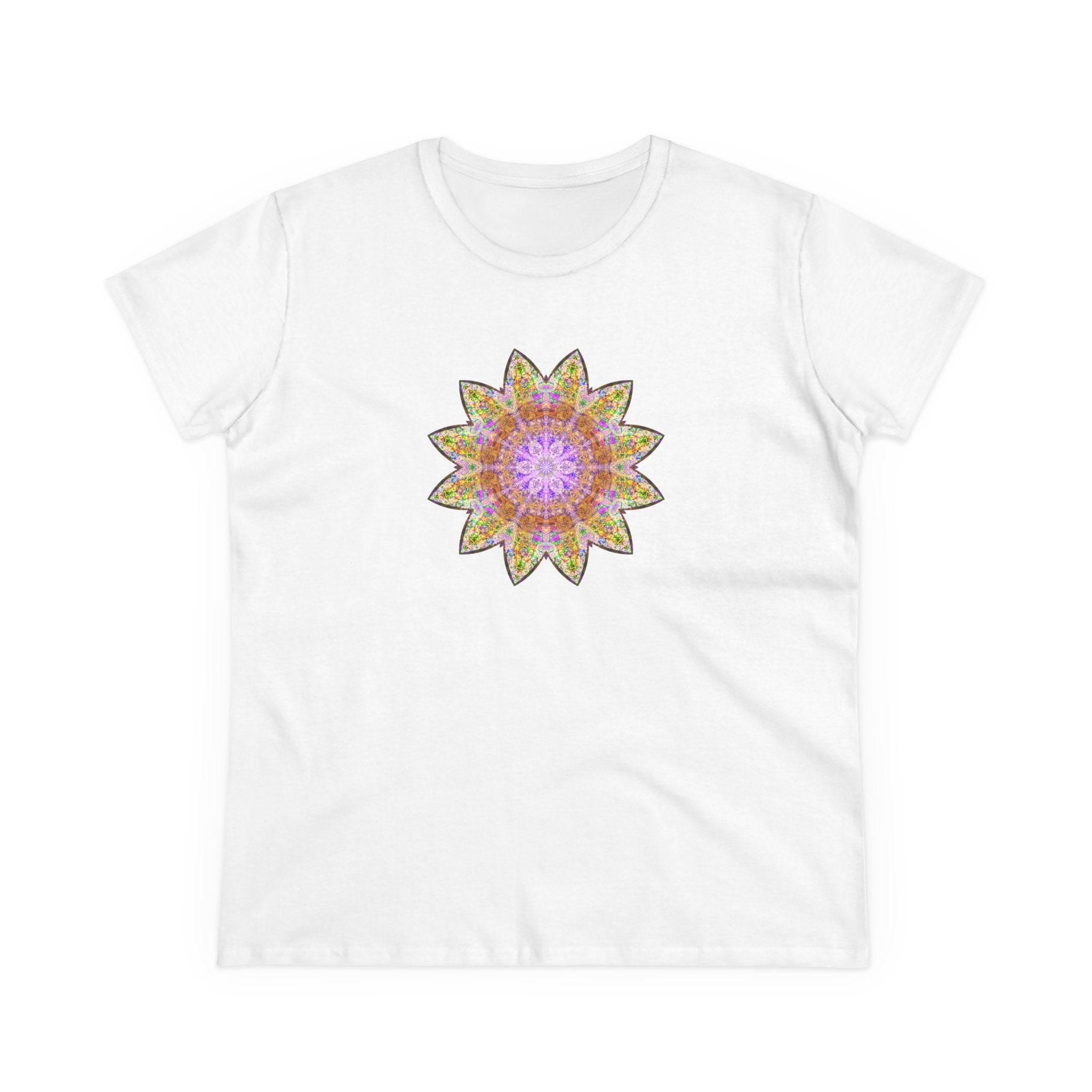 Women's Midweight Cotton Tee - Love Light Mandalas No.14
