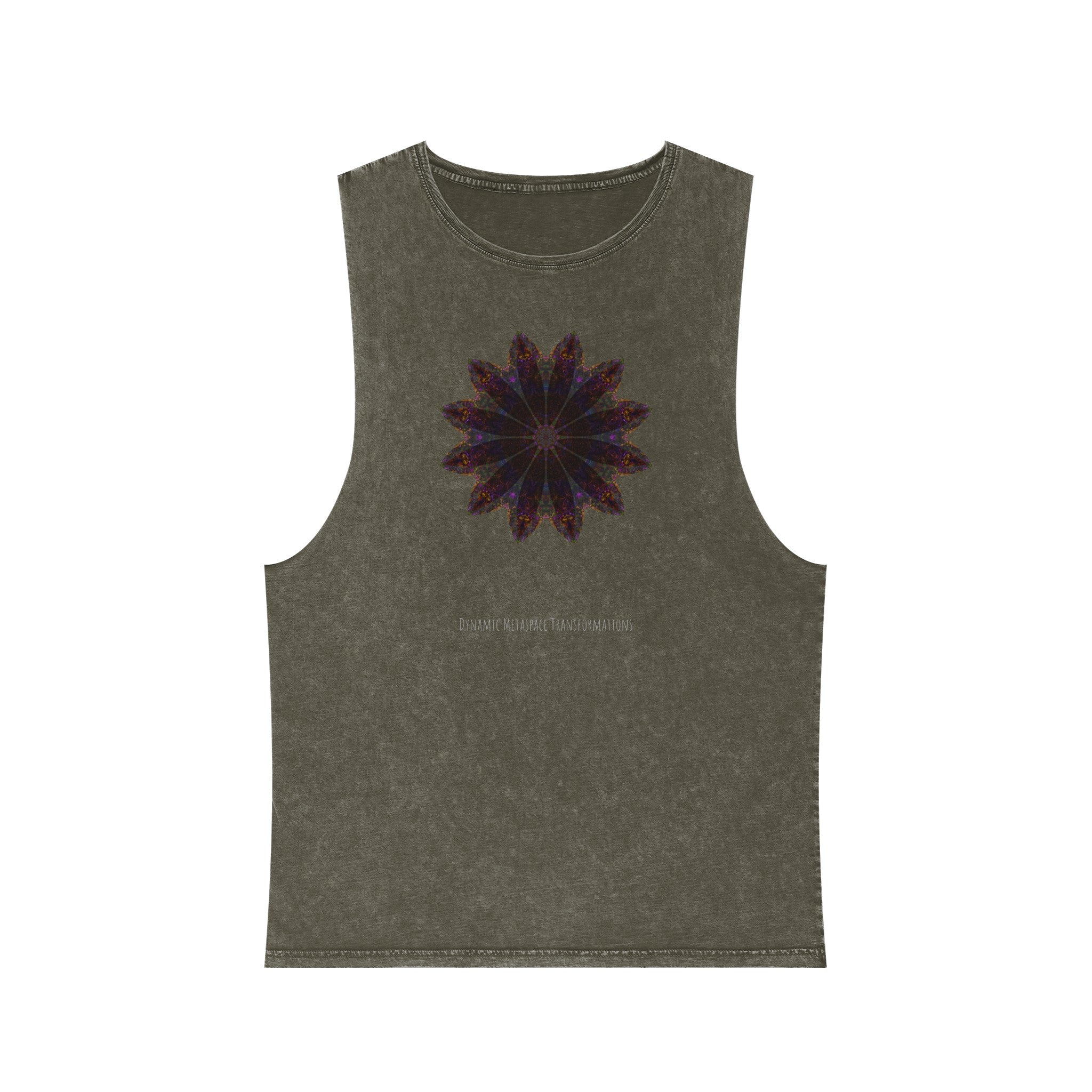 Unisex Stonewash Tank Top - Love Light Mandalas No.10