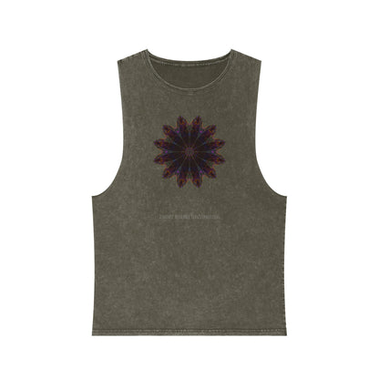 Unisex Stonewash Tank Top - Love Light Mandalas No.10