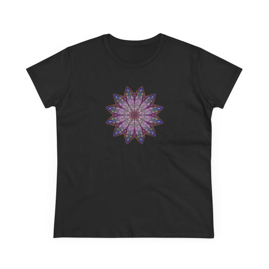 Women's Midweight Cotton Tee - Love Light Mandalas No.17
