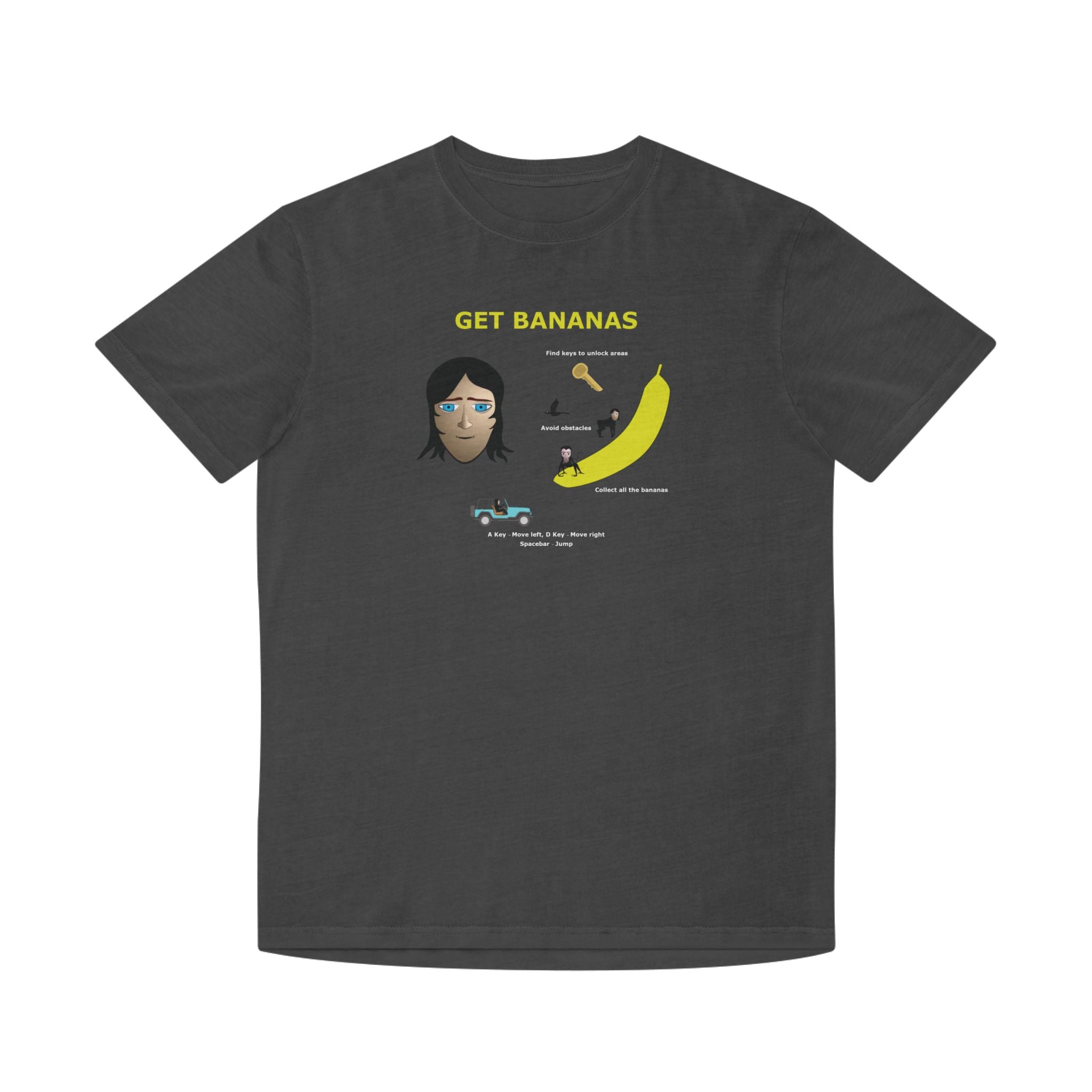 Unisex Faded Shirt - Monkey Shadows Get Bananas