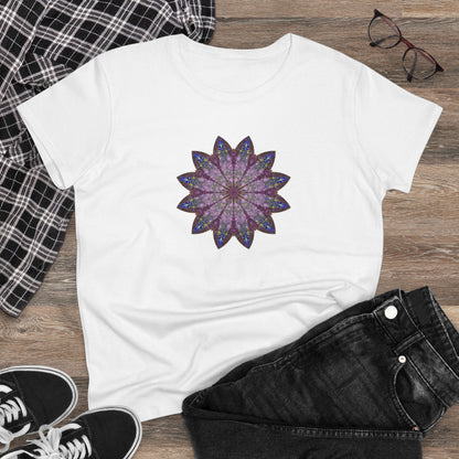Women's Midweight Cotton Tee - Love Light Mandalas No.17