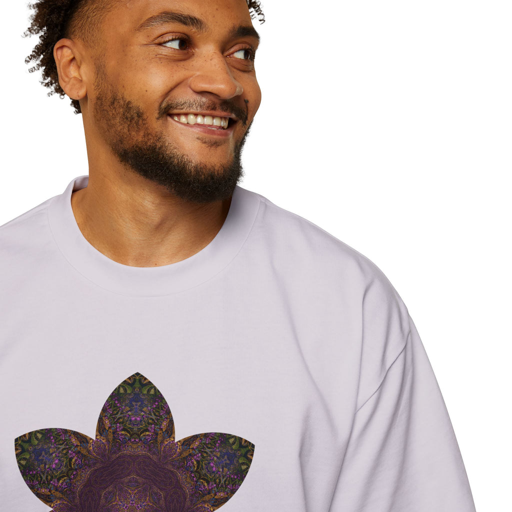 Men's Heavy Oversized Tee - Love Light Mandalas No.3