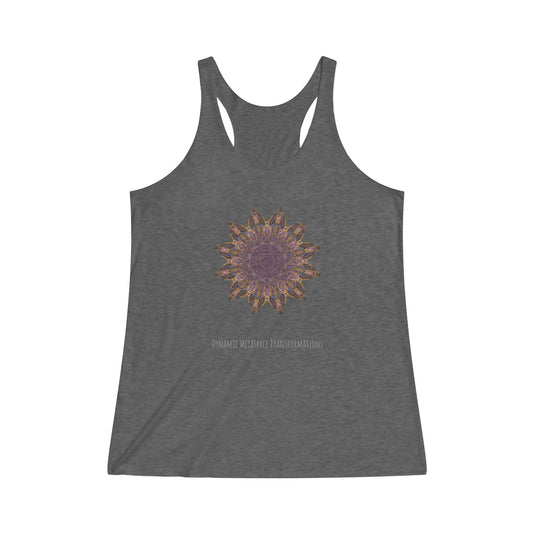 Women's Tri-Blend Racerback Tank - Love Light Mandalas No.1
