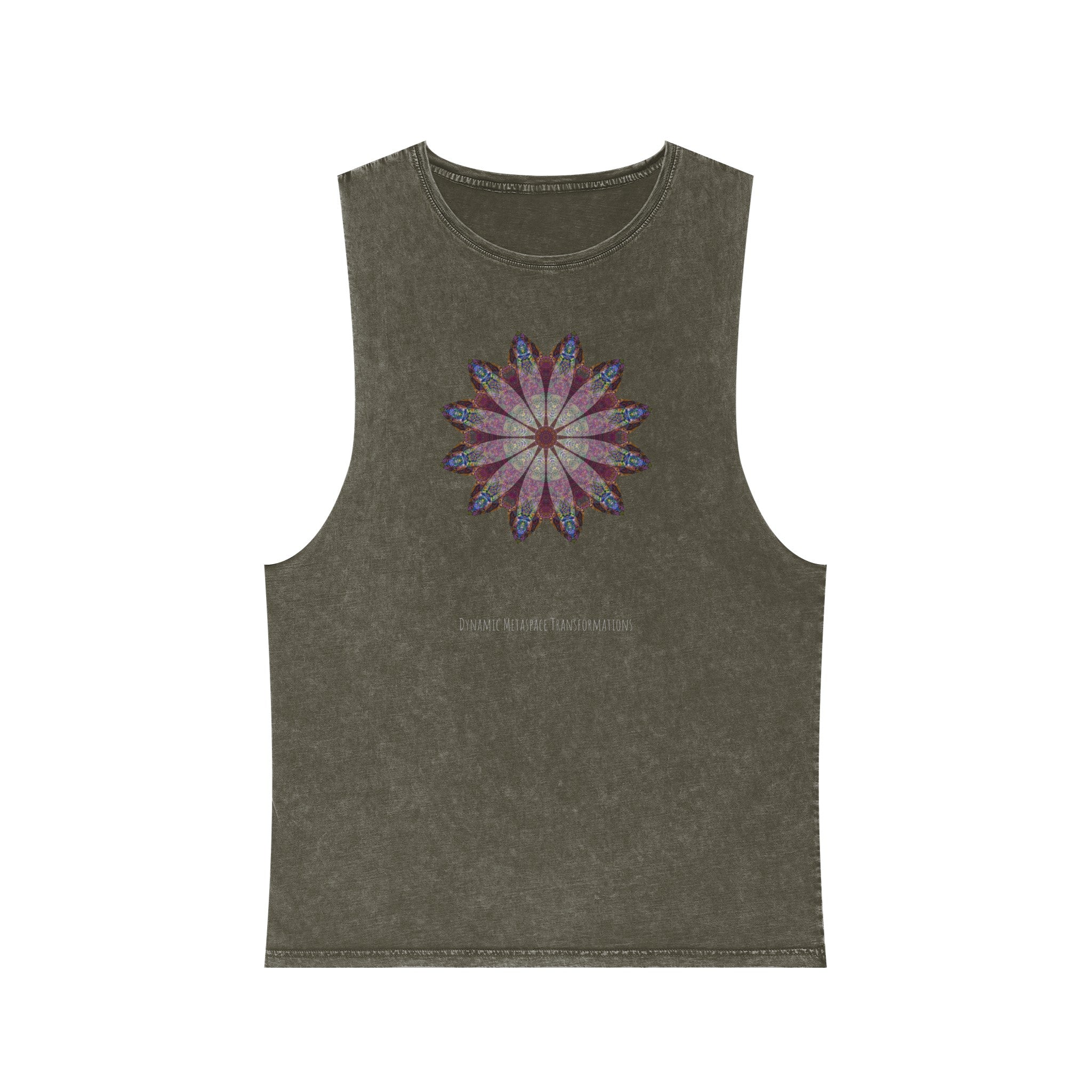 Unisex Stonewash Tank Top - Love Light Mandalas No.9