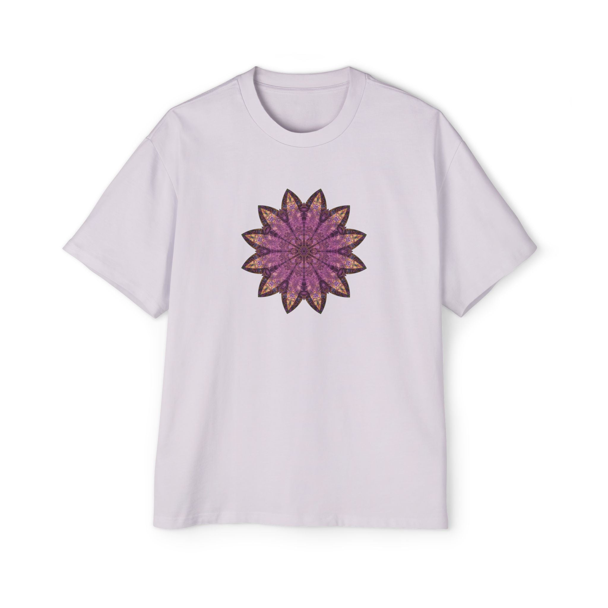 Men's Heavy Oversized Tee - Love Light Mandalas No.16